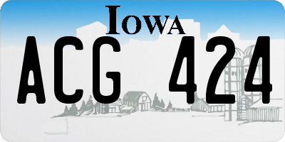 IA license plate ACG424