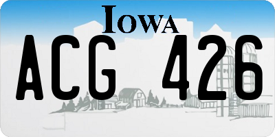 IA license plate ACG426