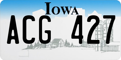 IA license plate ACG427