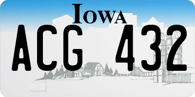 IA license plate ACG432