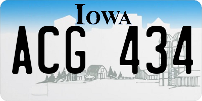 IA license plate ACG434