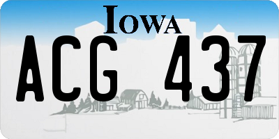 IA license plate ACG437