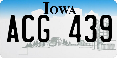 IA license plate ACG439