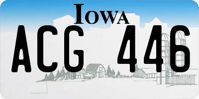 IA license plate ACG446