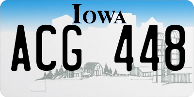 IA license plate ACG448