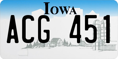 IA license plate ACG451