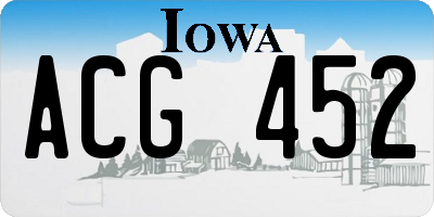 IA license plate ACG452