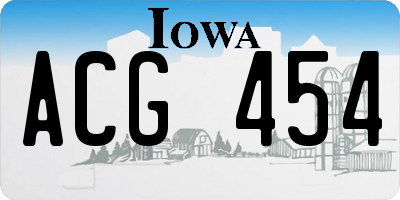 IA license plate ACG454