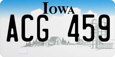 IA license plate ACG459