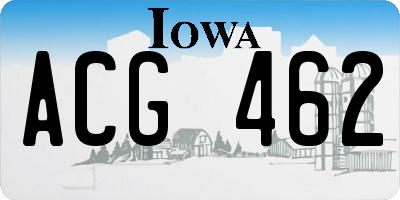 IA license plate ACG462