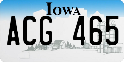 IA license plate ACG465