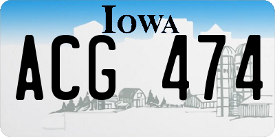 IA license plate ACG474