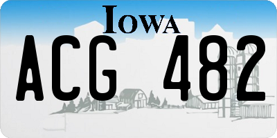 IA license plate ACG482