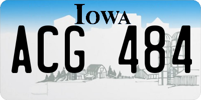 IA license plate ACG484