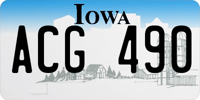 IA license plate ACG490