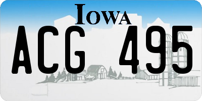 IA license plate ACG495