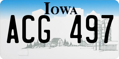 IA license plate ACG497