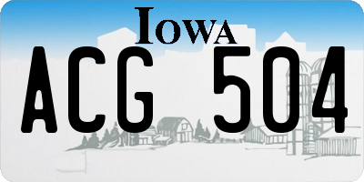 IA license plate ACG504