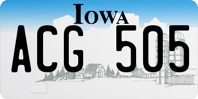 IA license plate ACG505