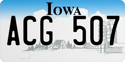 IA license plate ACG507