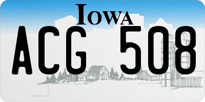 IA license plate ACG508
