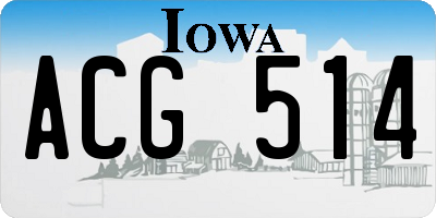 IA license plate ACG514