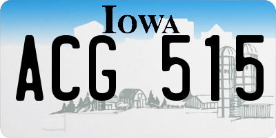 IA license plate ACG515