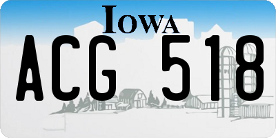 IA license plate ACG518