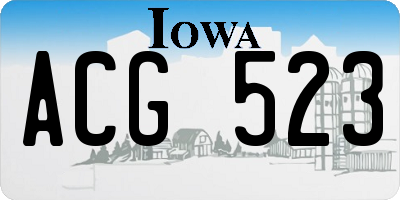 IA license plate ACG523