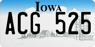 IA license plate ACG525