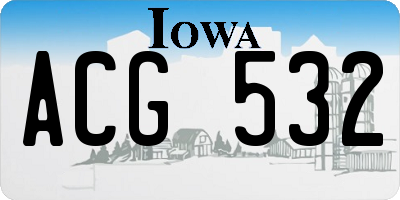 IA license plate ACG532