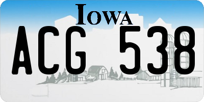 IA license plate ACG538