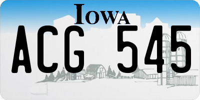 IA license plate ACG545