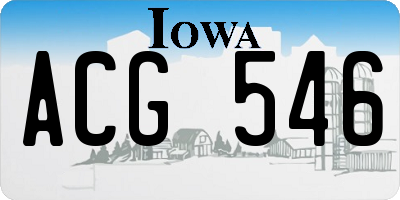 IA license plate ACG546