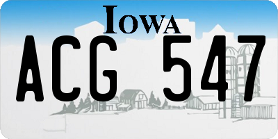 IA license plate ACG547