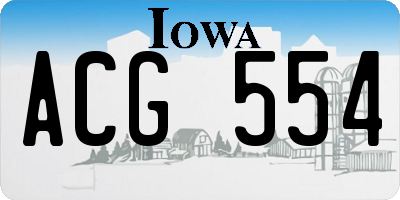 IA license plate ACG554