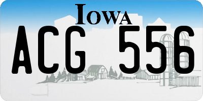 IA license plate ACG556
