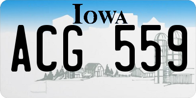 IA license plate ACG559
