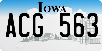 IA license plate ACG563