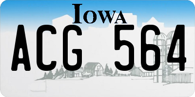 IA license plate ACG564
