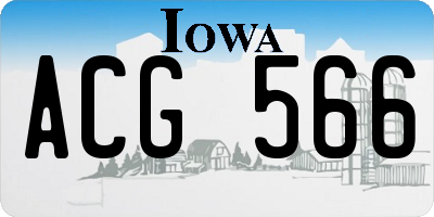IA license plate ACG566
