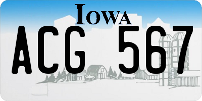 IA license plate ACG567