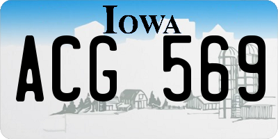 IA license plate ACG569