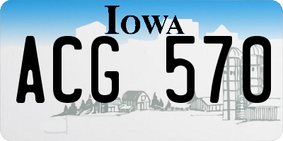 IA license plate ACG570