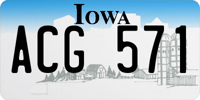 IA license plate ACG571