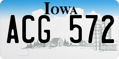IA license plate ACG572