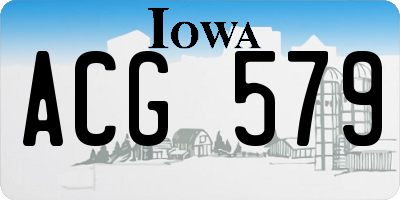 IA license plate ACG579