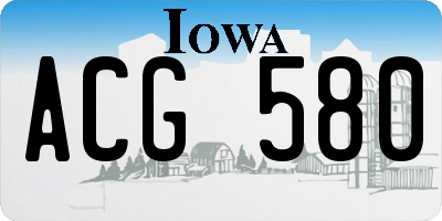 IA license plate ACG580