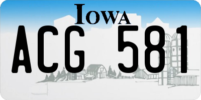 IA license plate ACG581