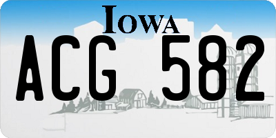 IA license plate ACG582